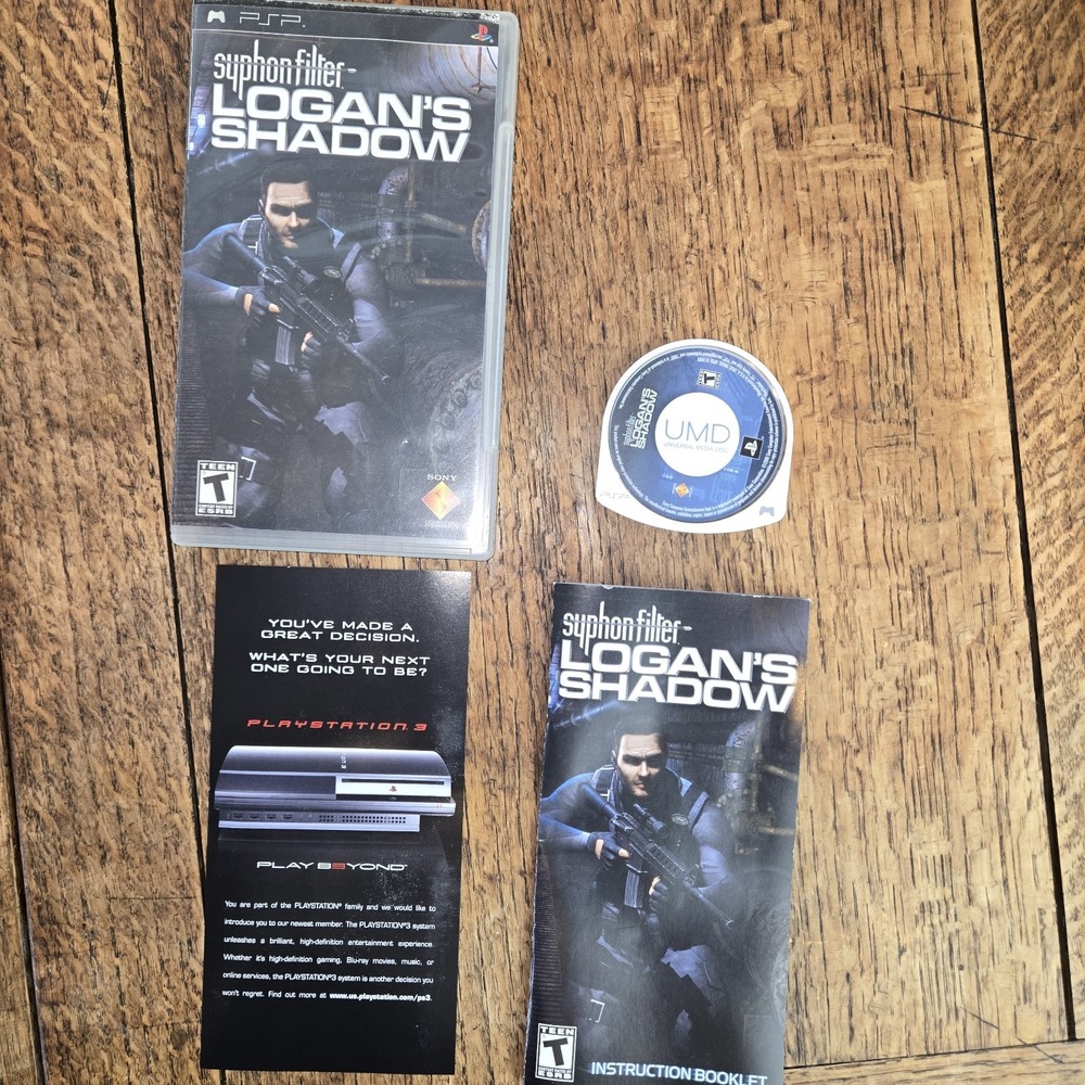 Syphon Filter Logans Shadow Psp CIB With Insert Umd Sony W/ Instruction Booklet